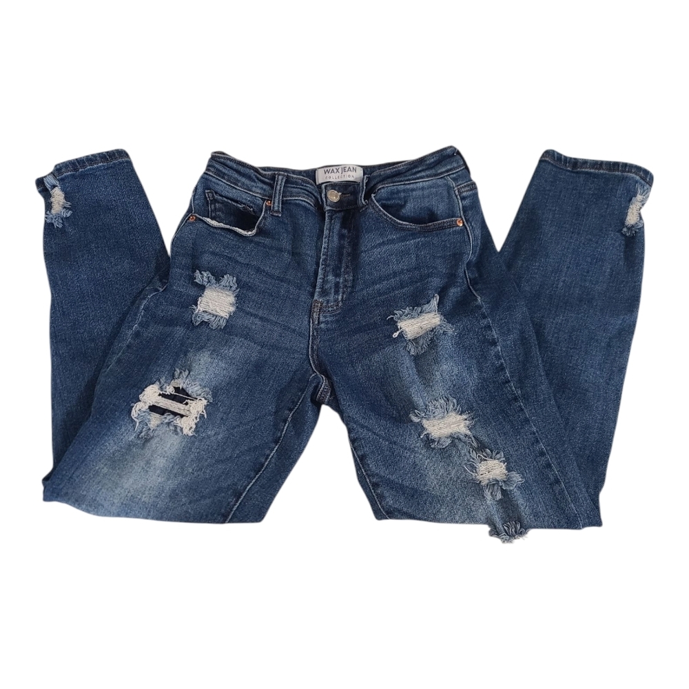 Boyfriend Distressed Denim Blue Jeans